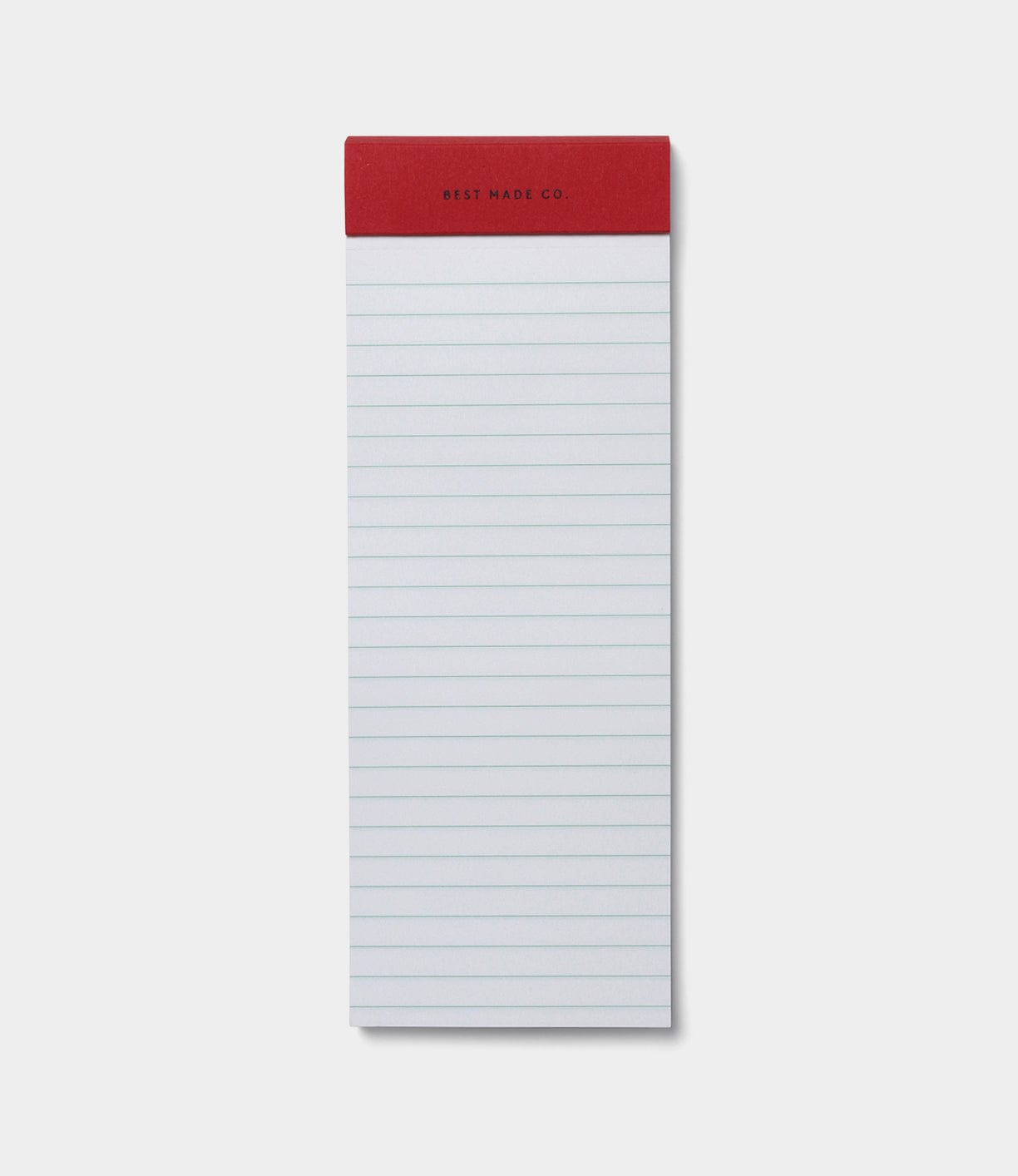 A lined notepad with a red header labeled Best Made Co. against a plain white background.